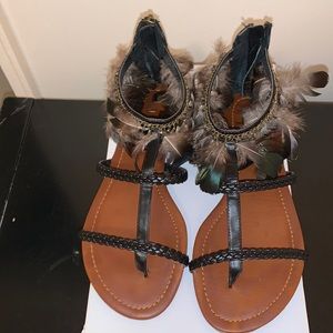 Genly worn feather sandal!